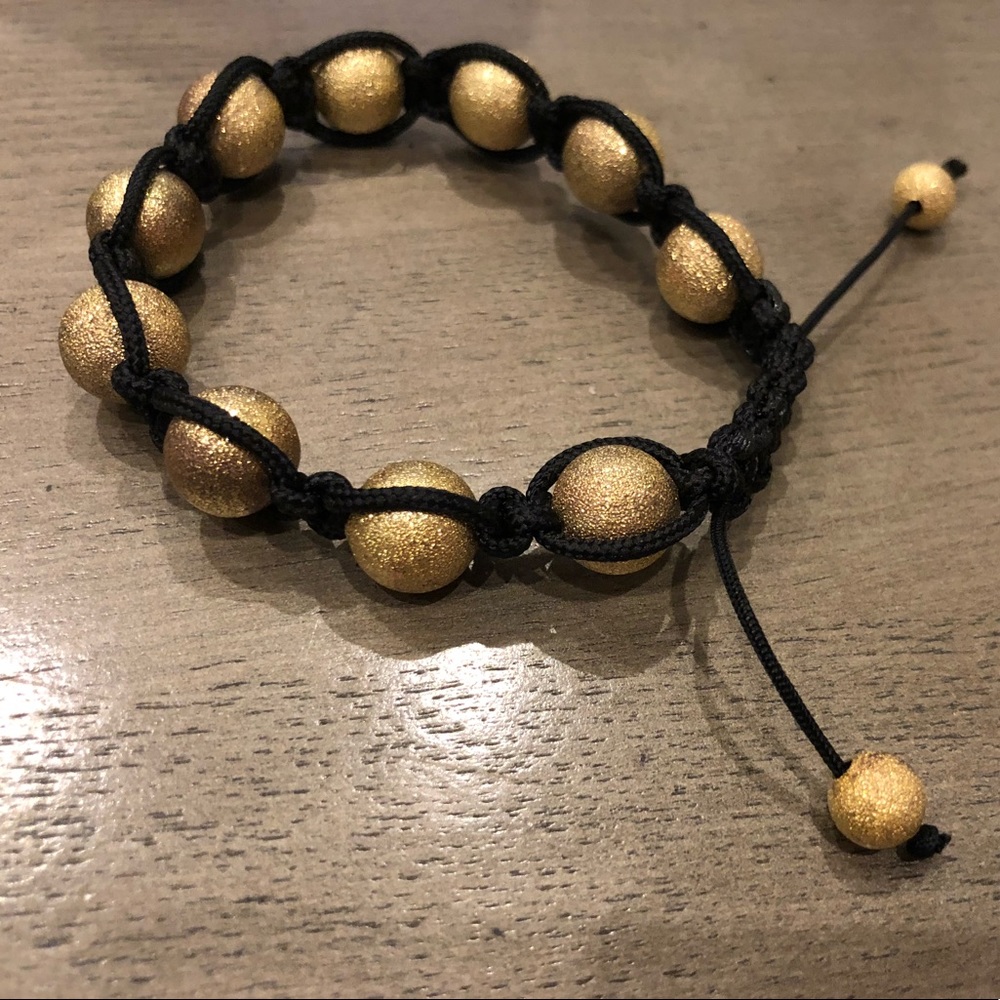 New Shimmering Gold Beaded Bracelet O/S